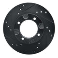 R1 82-86 Nissan STANZA Front Left Drilled & Slotted Black Brake Rotor