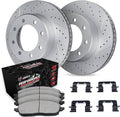 R1 01-20 Chevy Express 4500 Front Drill/Slot Carbon Coated Rotor Set w/Off-Road/Tow Pads