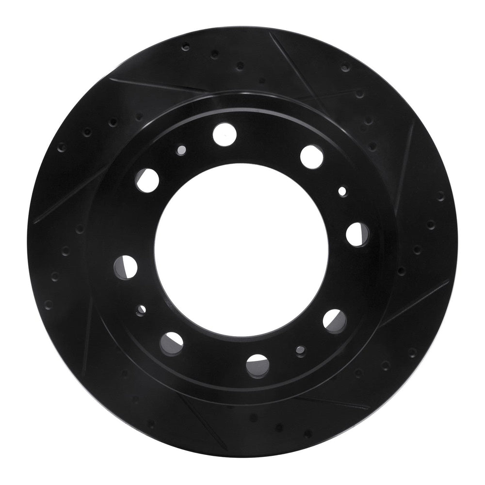R1 19-25 Ram 3500 Rear Right Drilled & Slotted Black Brake Rotor