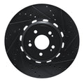 R1 21-26 Genesis GV70 Front Right Drilled & Slotted Black Brake Rotor
