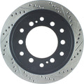 R1 01-09 Lexus GX470 Rear Left Drilled & Slotted Black Brake Rotor