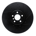 R1 16-25 BMW i7 Right Front Drilled & Slotted Black Brake Rotor