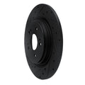 R1 18-25 Honda Odyssey Rear Left Drilled & Slotted Black Brake Rotor