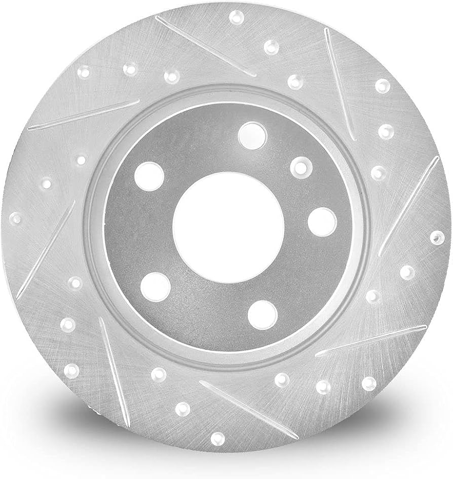 R1 95-96 Dodge Neon (USA/Canada) Front Right Drilled & Slotted Black Brake Rotor