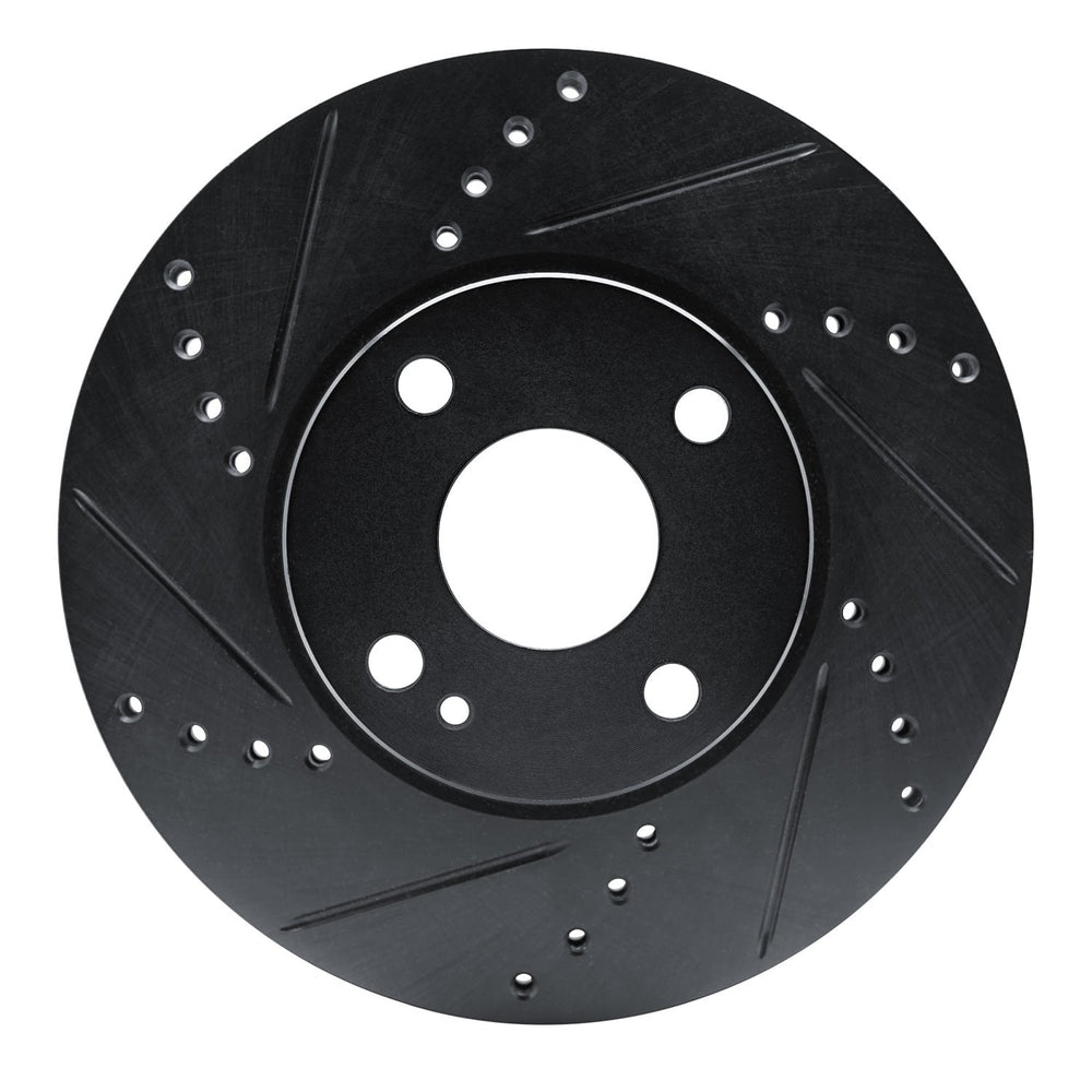 R1 16-25 Mazda 2 (Mexico) Front Left Drilled & Slotted Black Brake Rotor