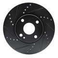 R1 16-25 Mazda 2 (Mexico) Front Left Drilled & Slotted Black Brake Rotor