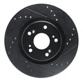 R1 23-25 Honda CR-V Front Right Drilled & Slotted Black Brake Rotor