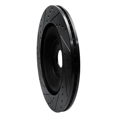 R1 10-24 Jaguar XFR-S Rear Right Drilled & Slotted Black Brake Rotor