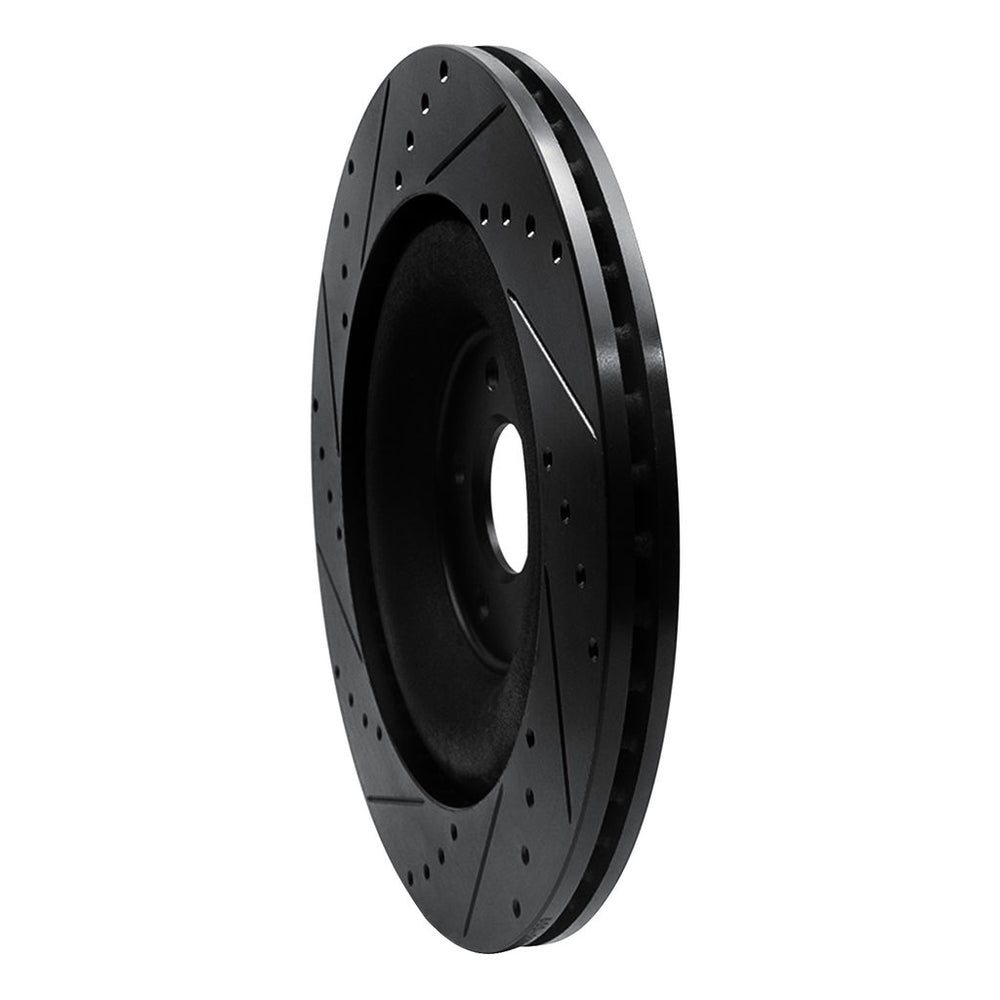 R1 10-24 Jaguar XFR-S Rear Right Drilled & Slotted Black Brake Rotor