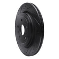 R1 08-14 Cadillac CTS Rear Left Drilled & Slotted Black Brake Rotor