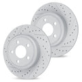 R1 16-23 Mazda CX-9 Rear Drilled & Slotted Carbon Coated Brake Rotor Set