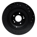 R1 09-20 Genesis G80 Rear Left Drilled & Slotted Black Brake Rotor