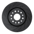 R1 19-25 Ram 1500 Front Left Drilled & Slotted Black Brake Rotor