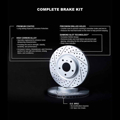 R1 93-98 Toyota Supra Rear Drilled & Slotted Carbon Coated Brake Rotor Set