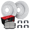 R1 14-18 Subaru Forester Front & Rear Drill/Slot Carbon Coated Rotor Set w/Optimum Pads