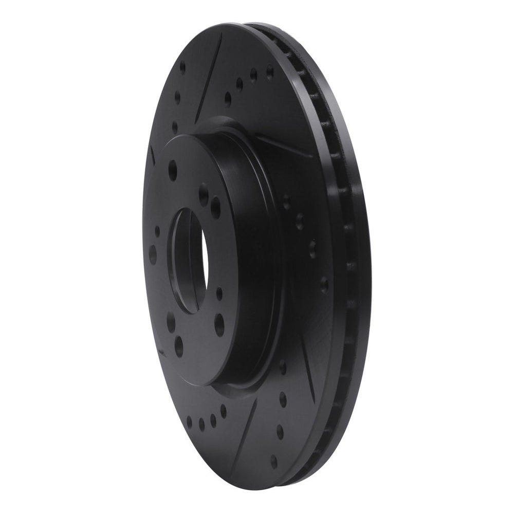 R1 03-17 Acura ILX Front Left Drilled & Slotted Black Brake Rotor