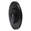 R1 03-17 Acura ILX Front Left Drilled & Slotted Black Brake Rotor