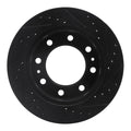 R1 99-01 Ford F550 Super Duty Front Left Drilled & Slotted Black Brake Rotor