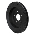 R1 97-09 Cadillac XLR Left Front Drilled & Slotted Black Brake Rotor