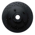 R1 94-02 Dodge B200 / B200 Van / B250 Front Right Drilled & Slotted Black Brake Rotor