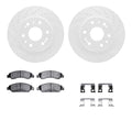 R1 05-08 Cadillac Escalade ESV Front Drill/Slot Carbon Coated Rotor Set w/Optimum Pads