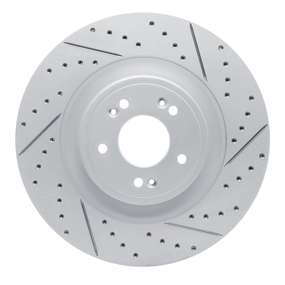 R1 18-20 Genesis G80 Front Right Drilled & Slotted Geo-Carbon Rotor
