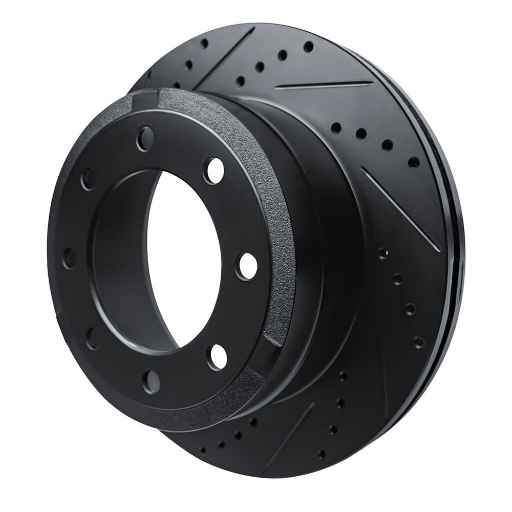R1 11-22 Ford F-250 4WD (Super Duty) Rear Left Drilled & Slotted Black Brake Rotor