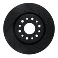 R1 19-25 Ram 1500 Front Right Drilled & Slotted Black Brake Rotor