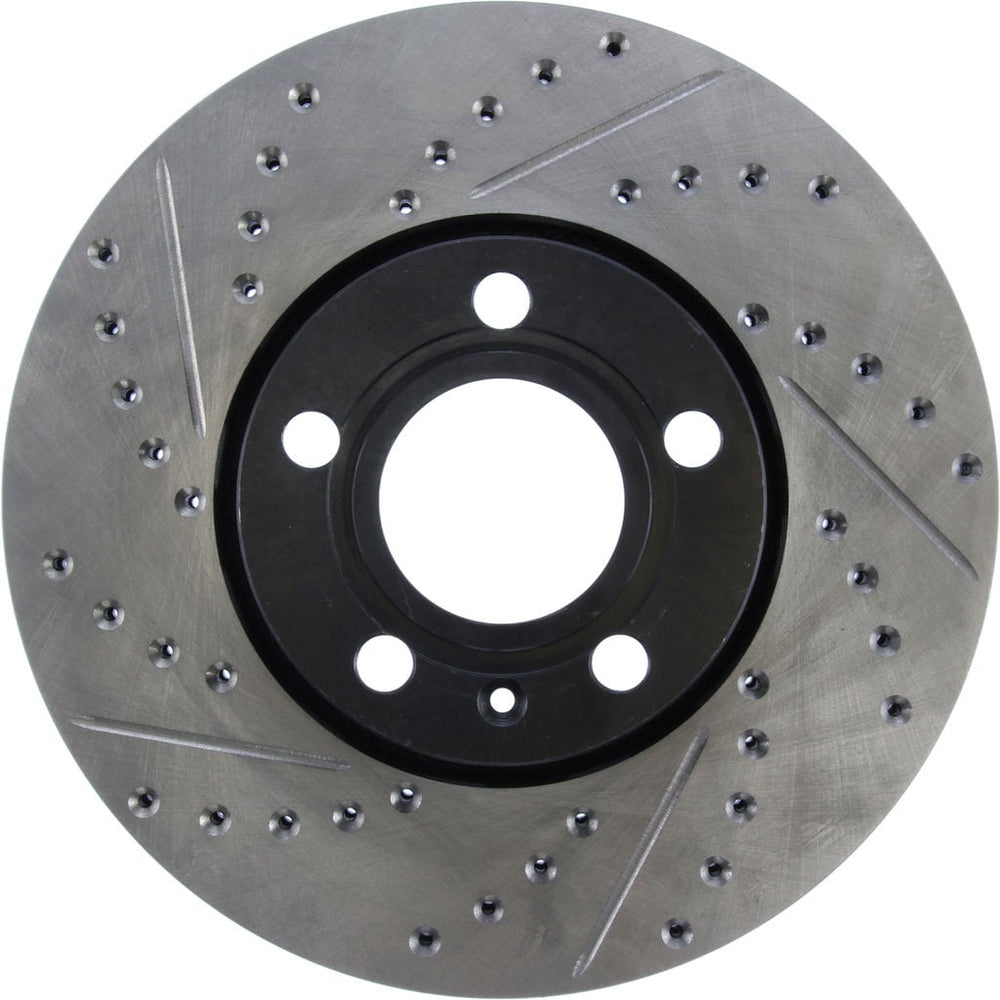 R1 92-08 Audi A4 (USA/Canada) Front Right Drilled & Slotted Black Brake Rotor
