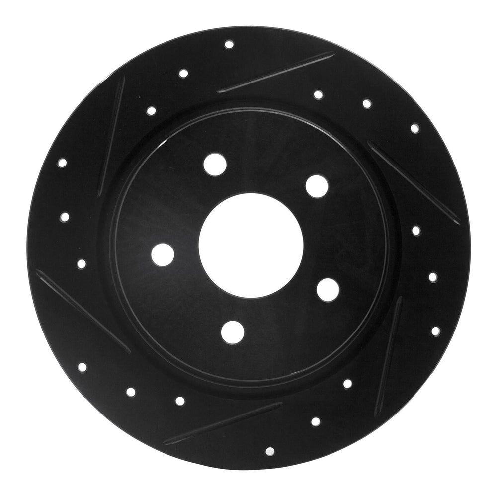 R1 20-22 Hyundai Ioniq Rear Left Drilled & Slotted Black Brake Rotor