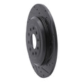 R1 05-19 Ford Freestyle Rear Right Drilled & Slotted Black Brake Rotor