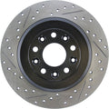 R1 05-19 Ford Freestyle Rear Right Drilled & Slotted Black Brake Rotor