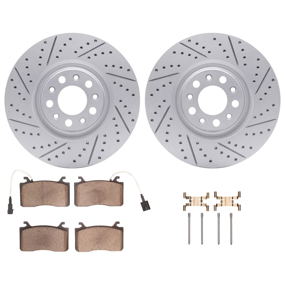 DFC 17-25 Alfa Romeo Stelvio Front Drill/Slot Geoperf Rotors 5000 Advanced Brake Pads w/Hardware