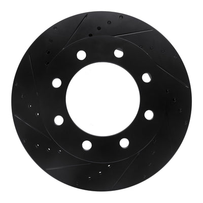 R1 05-12 Ford F-250 4WD (Super Duty) Front Left Drilled & Slotted Black Brake Rotor
