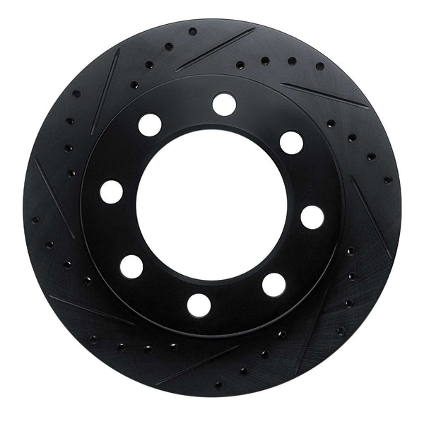 R1 71-97 Dodge B300 Van (71-74) / B300 (75-80) Front Left Drilled & Slotted Black Brake Rotor