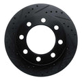 R1 71-97 Dodge B300 Van (71-74) / B300 (75-80) Front Left Drilled & Slotted Black Brake Rotor