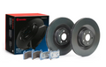 R1 15-23 Ford Mustang Front Drill/Slot Carbon Coated Rotor Set w/Perf Sport Pads