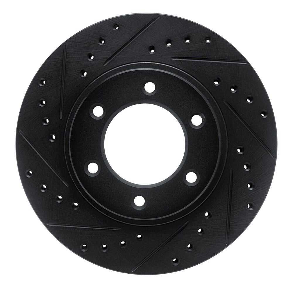 R1 93-98 Toyota T100 Front Left Drilled & Slotted Black Brake Rotor