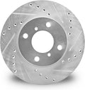 R1 78-92 Audi 80 Front Left Drilled & Slotted Black Brake Rotor