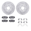 R1 02-15 Acura ILX Front Drill/Slot Carbon Coated Rotor Set w/Optimum Pads