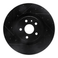 R1 09-15 Cadillac CTS Front Left Drilled & Slotted Black Brake Rotor