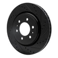 R1 07-21 Ford Expedition Front Right Drilled & Slotted Black Brake Rotor