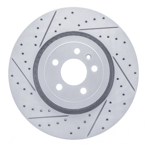 R1 14-23 Dodge Charger Front Left Drilled & Slotted Black Brake Rotor