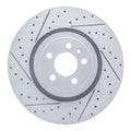 R1 14-23 Dodge Charger Front Left Drilled & Slotted Black Brake Rotor