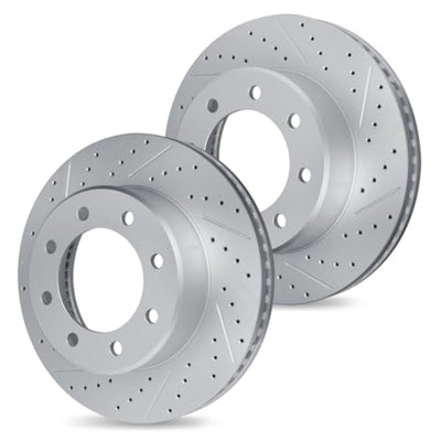 R1 04-07 Toyota Highlander Front & Rear Drilled & Slotted Carbon Coated Brake Rotor Set