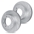 R1 04-07 Toyota Highlander Front & Rear Drilled & Slotted Carbon Coated Brake Rotor Set