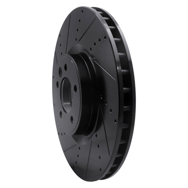 R1 2010-2017 Land Rover Range Rover Front Left Drilled & Slotted Black Brake Rotor