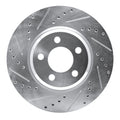 R1 09-23 Dodge Challenger Front Left Drilled & Slotted Silver Brake Rotor