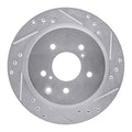 R1 89-96 Nissan 300ZX Turbo Rear Right Drilled & Slotted Silver Brake Rotor