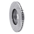 R1 09-23 Nissan 370Z Front Right Drilled & Slotted Silver Brake Rotor